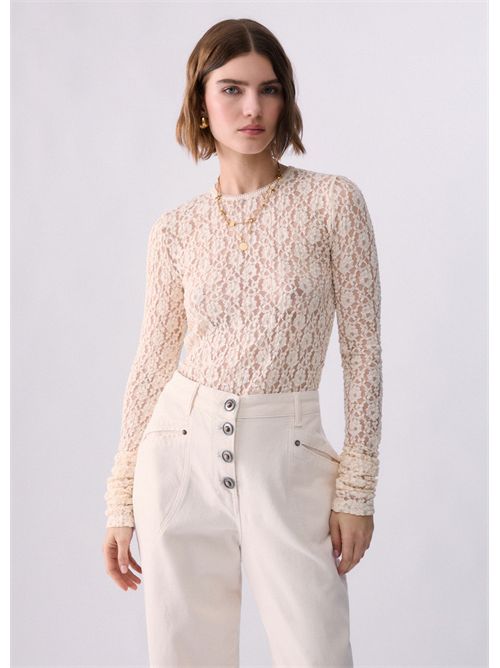 Top in pizzo stretch